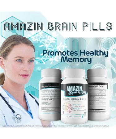 Amazin Brain Pills - Focus - Memory - Clarity - Advanced Cognitive Support - Enriches Mental Performance - Amazin Brain Supplement for Amazin Brain Support - Nootropics Brain Enhancement - Buy Online on GoSupps.com