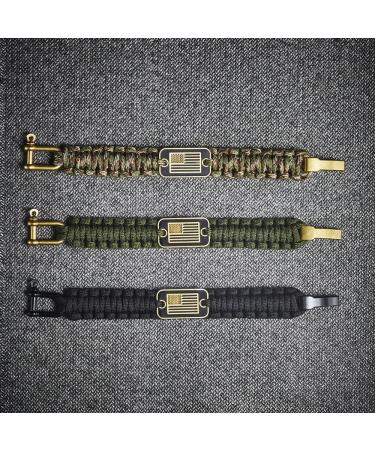Bronze USA Flag Paracord Bracelet for Military Veterans - Tactical Survival Gift - Buy Online on GoSupps.com