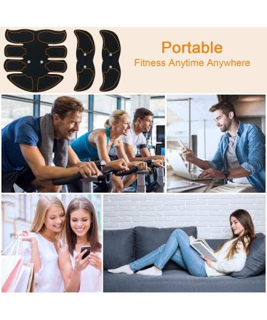 SPORTLIMIT Abdominal Muscle Toner | Portable Fitness Equipment for Abs, Arms, and Legs | Home & Office Workout | 10 Free Gel Pads | Abs Stimulator for Men and Women - Buy Online on GoSupps.com