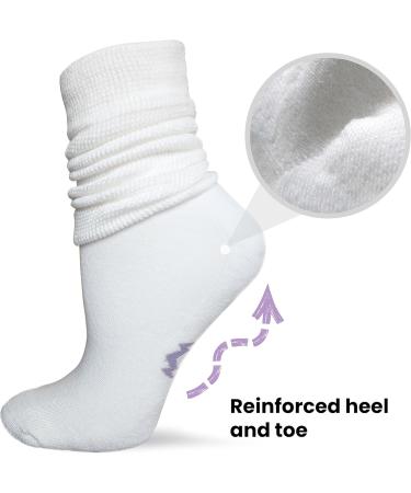 Hyaluxe Women's Diabetic Ankle & Compression Crew Socks - Non-Binding, Cushioned, Size 6-10 (4 Pairs) - Buy Online on GoSupps.com