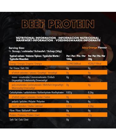 NXT Nutrition Beef Protein Isolate Powder - Protein Powder High in Natural Amino Acids - Paleo Keto Friendly - Dairy and Gluten Free - Muscle Recovery | 1.8kg (Orange) - Buy Online on GoSupps.com