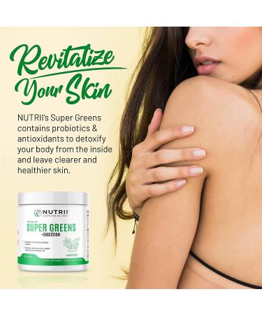 Nutrii Organic Green Immunity Superfood Powder - Daily Formula with Turmeric, Probiotics & Ashwagandha - Lemon-Mint Flavor | Boost Energy & Digestion - Buy Online on GoSupps.com