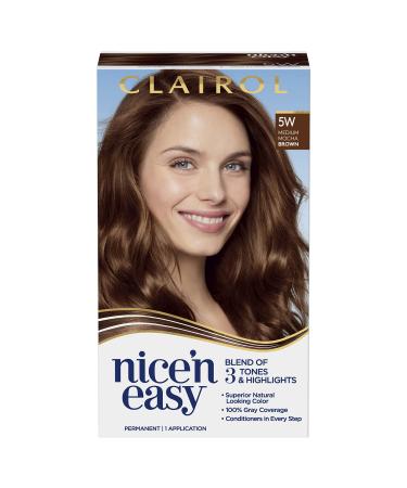 Clairol Nice'n Easy Permanent Hair Dye  5W Medium Mocha Brown Hair Color  Pack of 1 5W Medium Mocha Brown 6.26 Fl Oz (Pack of 1)