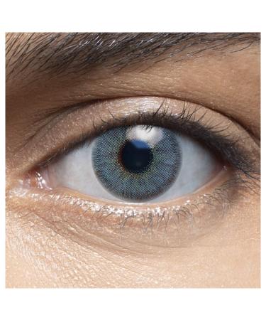 Very covering and natural blue contact lens colored Iced Blue + container from Lensart - 1 pair (2 pieces) - Dia 14.00 - Without strength 0.00 diopters