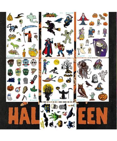 Ooopsiun Halloween Temporary Tattoos for Kids - 100 Scary Styles | Boys Girls Party Favors & Decorations - Buy Online on GoSupps.com