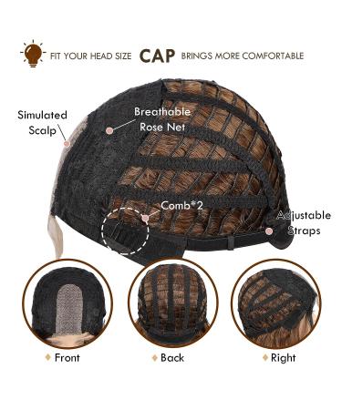 ENTRANCED STYLES Long Wavy Ombre Wig for Women - Dark Roots Brown to Honey Blonde, Synthetic Balayage Wig for Daily Party Use - Buy Online on GoSupps.com
