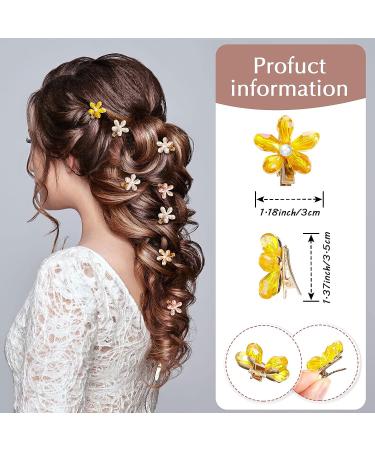 21-Piece Simple Colors Flower Crystal Hair Clips Set for Women and Girls - Mini Crystal Barrettes and Hairpins - Hair Accessories - Buy Online on GoSupps.com