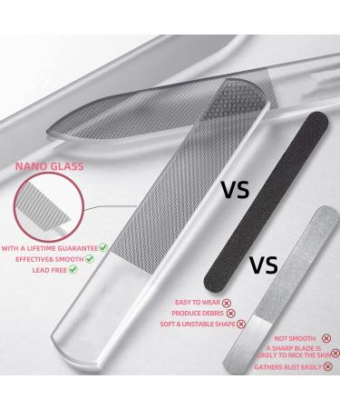 RedFlow Nano Glass Nail File and Foot File Set - Professional Manicure Kit for Natural Nails, Callus Removal & Dead Skin - 3 Piece Set - Buy Online on GoSupps.com