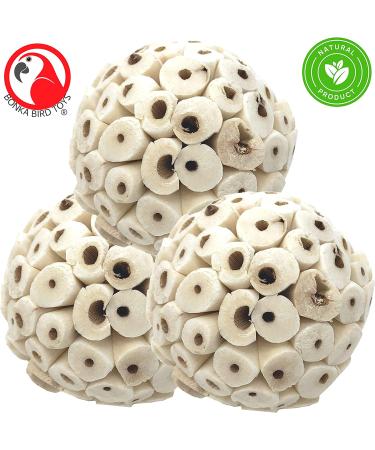 Bonka Bird Toys Sola Atta Balls - Organic Foot Beak Chew Toy for Small Pets - Pack of 3 - Buy Online on GoSupps.com