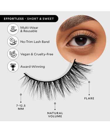 Velour Synthetic Effortless Eyelashes - No-Trim Strip False Lashes | Lightweight, Reusable, Natural and Luxurious Fake Lash Extensions | Long-Lasting and Vegan - Soft, Comfortable, Suitable for All Eye Shapes - Buy Online on GoSupps.com