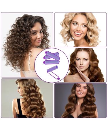 56 Pieces Sponge Curlers - No Heat Foam Hair Rollers for All Hair Lengths - Soft 15mm Curlers with Pintail Comb - Purple - Buy Online on GoSupps.com