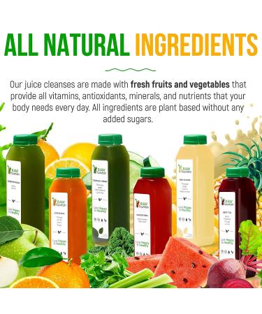 3-Day Juice Cleanse by Raw Fountain | Tropical Flavors | All Natural Cold Pressed Juices | Detox Cleanse | 18 Bottles 12oz | with 3 Bonus Ginger Shots - Buy Online on GoSupps.com