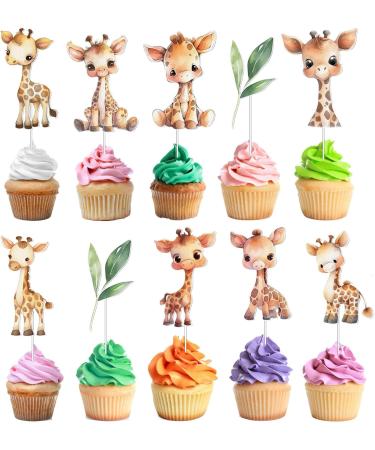 10 PCS Party Giraffe Jungle Animal Cupcake Toppers - Add a Touch of Wild Elegance to Your Treats! - Buy Online on GoSupps.com