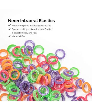 JMU Orthodontic Neon Elastics 3/16 Inch Heavy 6.5oz 500 Pack - Latex Free Dental Rubber Bands - Made in USA - Buy Online on GoSupps.com