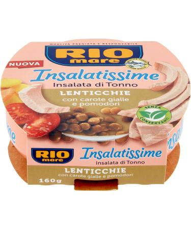 Rio Mare Insalatissime Insalata di Tonno Lenticchie Tuna Salad with Lentils Yellow Carrots and Tomatoes 160g + Italian Gourme - Buy Online on GoSupps.com