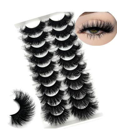 Mink Lashes 25mm - Fluffy Wispy Cat Eye Dramatic 3D Eyelashes | 20mm Volume D Curl Strip Lashes | Long False Eyelashes for Extension Look - Buy Online on GoSupps.com