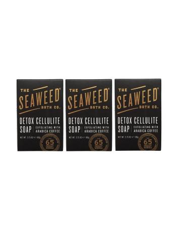 Seaweed Bath Co. Detox Cellulite Bar Soap (Pack of 3) with Coconut Oil Kukui Oil Bladderwrack Seaweed Cinnamon Bark Powder and Charcoal Powder 3.75 ounces - Buy Online on GoSupps.com