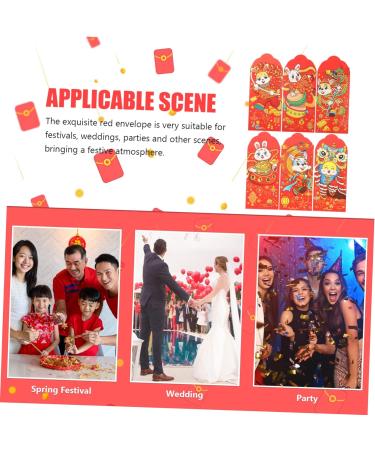 ABOOFAN 72 Pcs 2023 Year of The Rabbit Red Packets Red Envelope Chinese Traditional Red Packets Lunar Rabbit Year Decor Chinese New Year 2023 Wedding Gift Spring Festival Bag Paper Cartoon - Buy Online on GoSupps.com