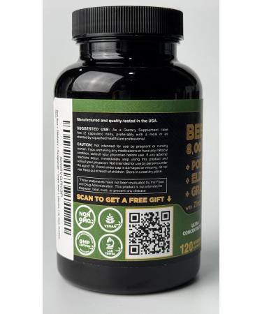 Gade Nutrition Beet Root Capsules Concentrated | Extra Strength Beetroot Extract Formula | Elderberry with Vitamin C and Zinc Pomegranate Grape Seed |Made in USA - Buy Online on GoSupps.com