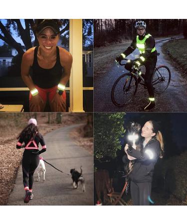 Reflective Bands Set for Cyclists and Runners - Green Arm, Ankle, Wrist, and Leg Straps - 4 Pack - Buy Online on GoSupps.com