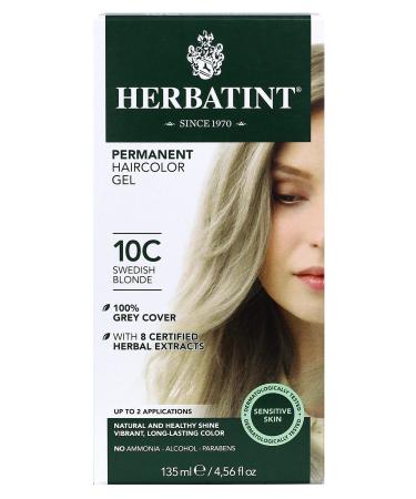 Herbatint Permanent Haircolor Gel 10C Swedish Blonde 4.56 fl oz (135 ml)