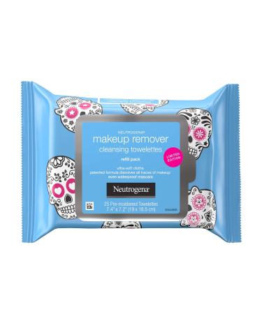Neutrogena Makeup Remover Facial Cleansing Towelettes Daily Face Wipes To Remove Dirt Oil Waterproof Mascara & Makeup Including Stubborn Halloween Makeup Gentle Alcohol-free 25.0 count