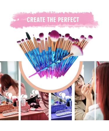 GreenLife Makeup Brushes set 20 pcs Unicorn eye Makeup Brush kit Premium Synthetic Face Eyes Eyeliner Foundation Brush Blending Eyeshadow Blush Concealer Cosmetic Brushes Powder Cream Brush - Blue - Buy Online on GoSupps.com