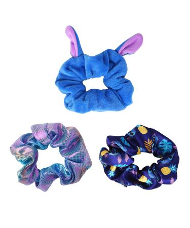Disney Lilo & Stitch VE700267L Hair Tie Set Blue Pink and Purple 3 Pieces