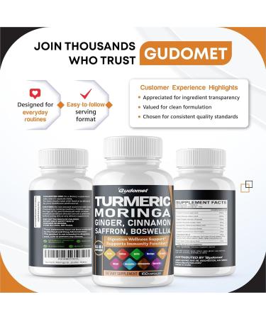 Turmeric Moringa Ginger Boswellia Quercetin Cinnamon Saffron Tart Cherry Odorless Garlic Nettle -150 Capsules 150 count (pack of 1) - Buy Online on GoSupps.com