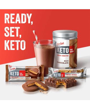 SlimFast Advanced Keto Fuel Bar - Nutty Caramel, Low Sugar & Chocolate Coated - 5 Count Pack - Buy Online on GoSupps.com