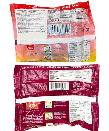 Vifon Vietnamese Style Instant Rice Noodles Beef & Chicken Flavour (Pho Bo & Pho Ga) 60g (Pack of 20) - Buy Online on GoSupps.com