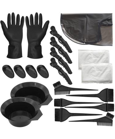 Beayuer 21 Pieces Hair Dye Tools DIY Salon Hair Coloring Bleaching Tools Set including Hair Tinting Bowl Dye Brush Ear Cover Hair Highlighting Cape Shawl Gloves Hair Clip Kits (21 Pcs Black) 21 Count (Pack of 1) Black - Buy Online on GoSupps.com