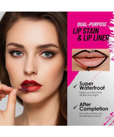 Removable Lip Liner Stain Makeup Lip Lacquer Removable 6 Parts Highly Pigmented NonBreaking Lip Stain For Women and Girls - Buy Online on GoSupps.com