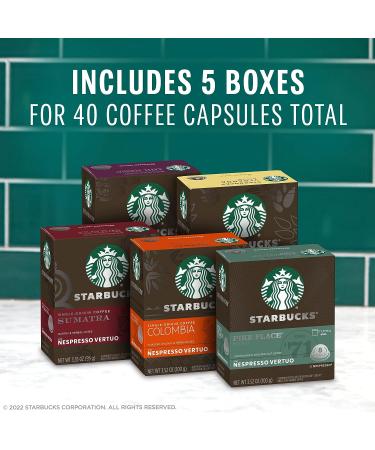 Starbucks by Nespresso Variety Pack Coffee - 40 Count Capsules, Blonde, Medium & Dark Roast, Compatible with Nespresso Vertuo Line System - Buy Online on GoSupps.com