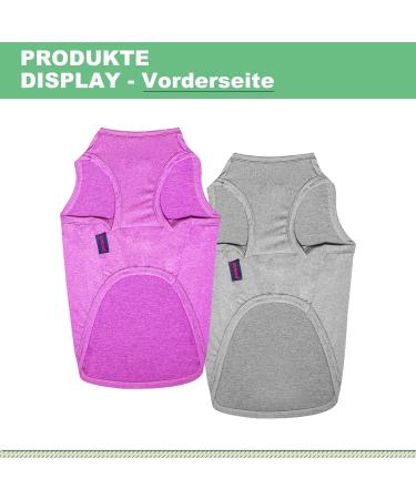 2 Pack Dog Shirts - Fast Drying Sleeveless Vests for Large Medium & Small Dogs - Breathable Pet Tank Tops (Purple + Gray Large) - Buy Online on GoSupps.com