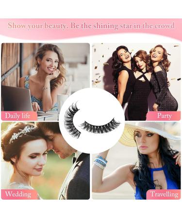 10 Pairs D Curl Mink False Eyelashes | Wispy Fluffy Volume Russian Lashes | 3D Effect | Cat Eye Extension Look | A-16mm - Buy Online on GoSupps.com