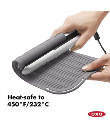 OXO Good Grips Heat Resistant Silicone Travel Mat for Curling Irons & Flat Irons - Gray | International Shipping Available - Buy Online on GoSupps.com