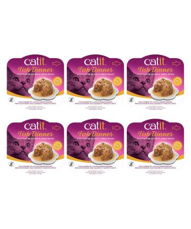 Catit Fish Dinner with Salmon & Green Beans 80 g (Pack of 6) Cat Food Wet Cat Food Cat Food Wet Nourriture Pour Chat Cat Wet Food Chat Kitten Food Kitten Wet Food Canned Cat Food