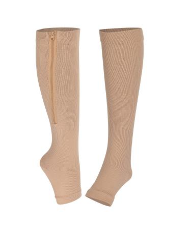 Herchr compression stockings 2 pieces elastic compression stockings long socks support stocking nylon material elastic socks with an open toe area for low -sports legs