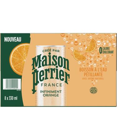Maison Perrier Forever Orange Sparkling Water Beverage Natural Orange Flavour No Calories No Sweeteners No Sodium Sourced & Bottled In France 24 Cans - Buy Online on GoSupps.com