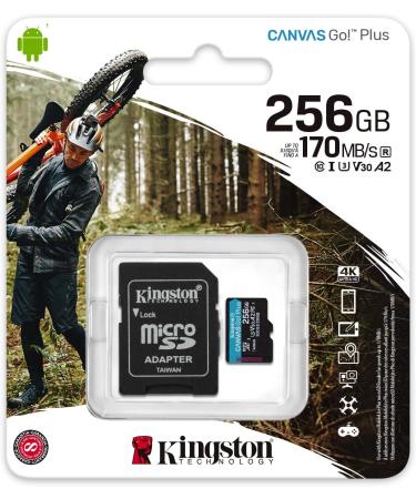 Kingston 256GB microSDXC Canvas Go Plus 170MB/s Read UHS-I  C10  U3  V30  A2/A1 Memory Card + Adapter (SDCG3/256GB) microSD Card 256GB Faster (Up to 170 MB/s) Single - Buy Online on GoSupps.com