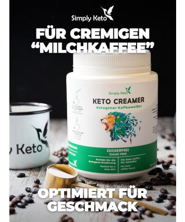 Simply Keto Creamer 450g - Sugar-Free Ketogenic Coffee Enhancer with Coconut Oil & Pasture Butter - Delicious Milk Coffee Low-Carb & High Taste - Buy Online on GoSupps.com