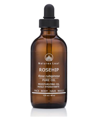 Rosehip Seed Oil Organic / 100% Pure Cold Pressed/Unrefined/Omegas 3 6 & 9 / Vitamins A C & F/Anti-Aging/Stretch Marks/Wrinkles & Fine Lines 4 fl. oz. Natural botanical scent 4 Fl Oz (Pack of 1)