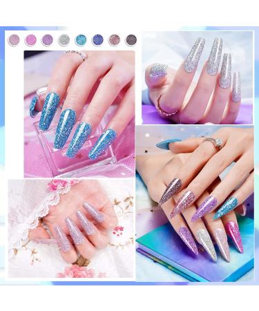 Wakaniya 8 Color Nail Dipping Powder Kit - DIY Home Nail Art System with Activator, Base & Top Coat - Pink Silver Glitter Starter Set for Beginner Manicure - Buy Online on GoSupps.com
