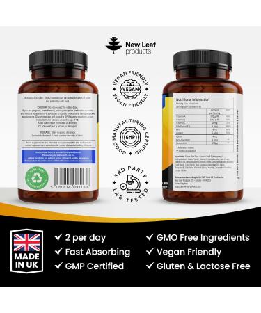 Lutein and Zeaxanthin Supplement for Eye Health with Vitamin A, B2 & Zinc - Made in the UK by New Leaf - Buy Online on GoSupps.com
