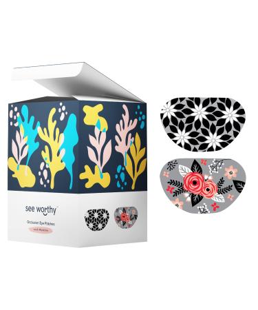 See Worthy Flower Power Adhesive Eye Patches, Innovative Shape, Smart Adhesive Technology, Breathable Material and Fun Designs, (48 per Box) (Regular Size)