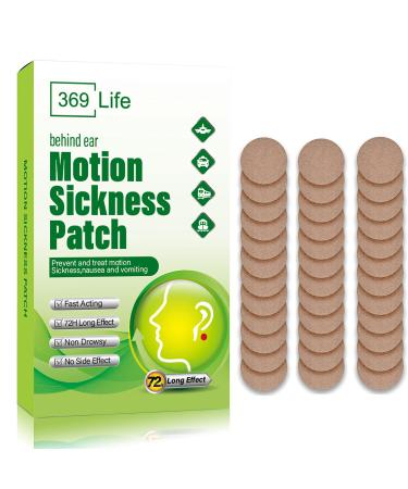 369 Life Motion Sickness Patches for Car and Boat Rides Ships Cruise and Airplane & Other Forms of Transport - Travel Essentials for Adults and Kids (36 Count) 36 Count (Pack of 1)