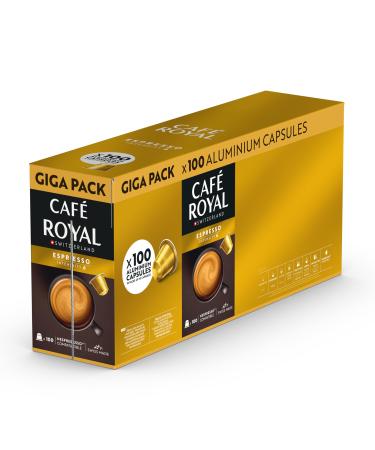 Caf Royal Caf Royal Espresso Promo Pack 100 Nespresso (R) Compatible Capsules 80% Recycled Aluminum Rainforest Alliance Certified 100% Arabica Coffee Intensity 6