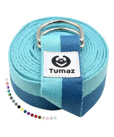 Tumaz Yoga belt/yoga strap/yoga band 15+ colors 180/240/304 cm cotton with an extra safe adjustable D-ring buckle durable and convenient delicate texture-perfect for stretching and fitness 180 cm 03. Bluematch - Buy Online on GoSupps.com