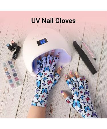 MelodySusie UV Gloves for Nails - Colorful Butterfly Design | Manicure Protection & Nail Art Care - Buy Online on GoSupps.com